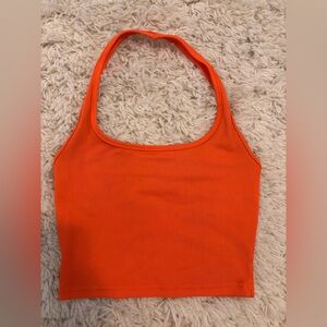 SHEIN Bold Orange Ribbed Top